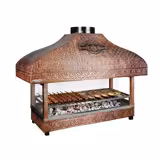 Réz faszén grill - 1500mm - üveggel