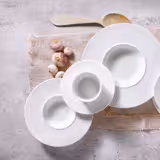 (6 szt.) WHITE DELIGHT - Talerz do makaronu - Porcelana - Ø 240mm - Biały
