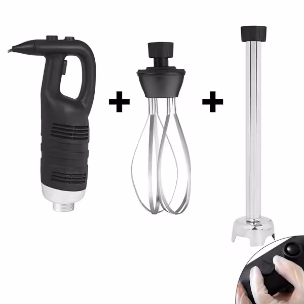 Blender ręczny włącznie ramieniem miksującym 500 mm i trzepaczką - 450 W - płynna regulacja prędkości