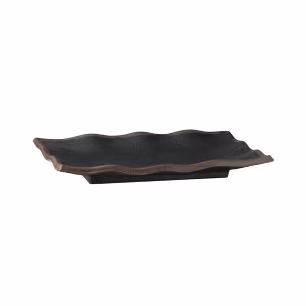 (6 pcs) Tray - MARONE - Melamine - 225x150mm - Height: 30mm - Black/Brown