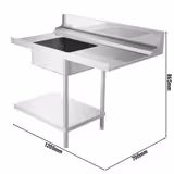 Pass Through Dishwasher Inlet Table - 1200mm - Mounted right - with 1 bowl - for DS430 Series