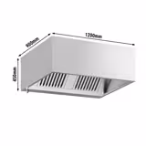 Commercial Wall-Mounted Extractor Hood - 1200mm - with Baffle Filters & Lighting