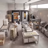 Bäckerei-Langwirkmaschine mit Förderband - für Baguette & Sandwichbrot - 2 Zylinder - 2500 Stk./h