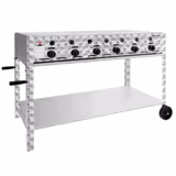 Gázgrill - 22,5 kW - 6 égő - mozgó talppal, grillráccsal és tálcával együtt
