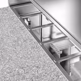 Saladette réfrigérée ECO - 903mm - 2 portes vitrées - pour 5x GN 1/6 & Couvercle inox - plan de travail en granit noir - 240L