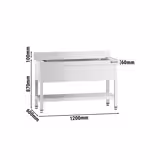 Commercial Pot Sink Table Premium - 1200x600 - Bottom shelf - 1 Bowl