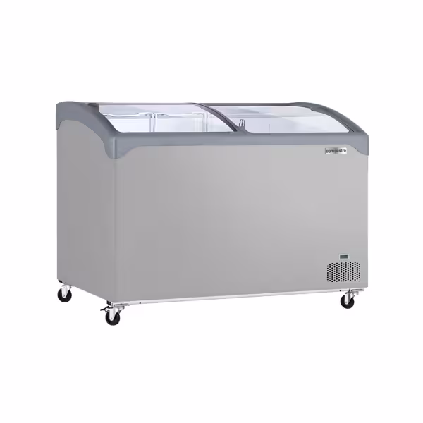 Fagyasztószekrény - 286 liter (nettó kapacitás) - SZÜRKE üvegfedéllel