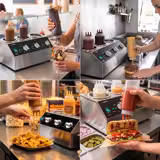 Commercial Sauce Bottle Warmer - 600W - for 3 squeeze bottles