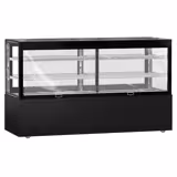 Self Servis Soğuk Teşhir Dolabı (Duvar Tipi) MADRID - 710L - 2000mm - Çift Cam - raflı 2 raf - gece perdesi dahil - Siyah Mat