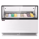 Vetrina Gelato THEO - 1771mm - Refrigerazione ventilata - con Illuminazione LED - per 9x Vasca da gelato da 5 Litri - Sbrinamento automatico - Bianco