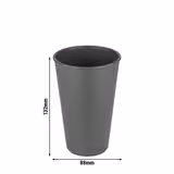 (24 szt.) Kubek wielorazowy - 400ml - sztaplowane, do zmywarki, BPA free - Szary - kompatybilne z pokrywkami Ø88mm