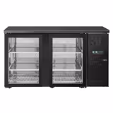 Hűtött munkaasztal ECO - 1462x513 mm - 250 liter - 2 üvegajtó, digitális termosztát, ventilációs hűtés & automatikus leolvasztás - fekete