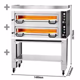 Elektromos pizzakemence - 1480x1360x2070 mm - 9+9x Ø 34 cm - max. 450 °C - manuális
