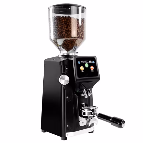 Kaffeemühle - 1,2kg - Ø 65mm Flachmahlscheibe - automatische Erkennung des Siebträgers - Schwarz