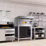 Electric Deck Pizza Oven - Single Deck - Refractory Stone Deck - 4 x Ø 35cm (13.8") - Mechanical Controls - up to 400°C - incl. Stainless steel hood & Base frame