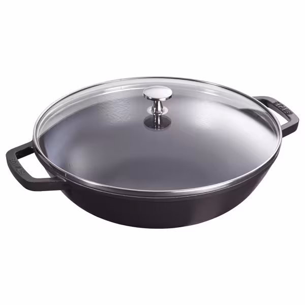 STAUB | SPECIALITIES - Wok met glazen deksel - Ø 300mm - Gietijzer - Zwart