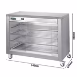 Sıcak Teşhir Dolabı - 1.8kW - Sürgülü Cam Kapı - 4 Raf - 940x690x880mm