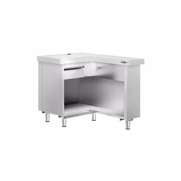 Commercial Checkout Counter Copenhagen - 1240 mm - Right-Hand - AISI 304 Stainless Steel - Adjustable Shelf