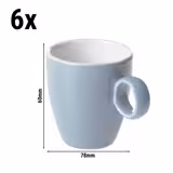 (6 pcs) BART | Espresso Cup Colour Cafe - 65ml - Light Blue