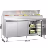 Commercial Saladette Prep Counter ECO - 2020x800mm - 3 Doors - for 10x GN 1/3
