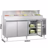 Saladette ECO - 2020x800 mm - inbyggd kylränna - 3 dörrar - för 10x GN 1/3