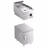 Elektrische bakplaat - 4,5kW - Glad - Bakoppervlak: 395x500mm - met onderbouw met 1 deur