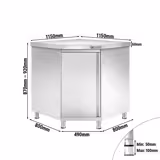 Armário de canto PREMIUM - 1150x1150mm - com porta de batente