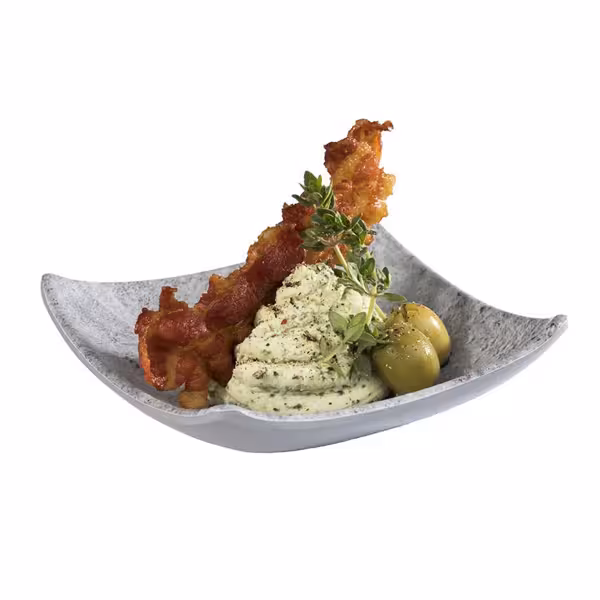 (12 stuks) Dipschaaltje - ELEMENT - Melamine - 40ml - hoekig - 105x105mm - Grijs