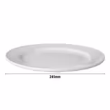 (3 pieces) Square Dinner Plates – Porcelain - 24.5 x 24.5 cm - White - Microwave, Oven & Dishwasher Safe - 300°C