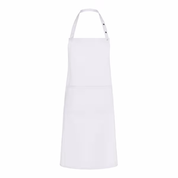 KARLOWSKY | LSTK34W Tenerife Bib Apron – White - Adjustable Neck - 2 Pockets - One Size