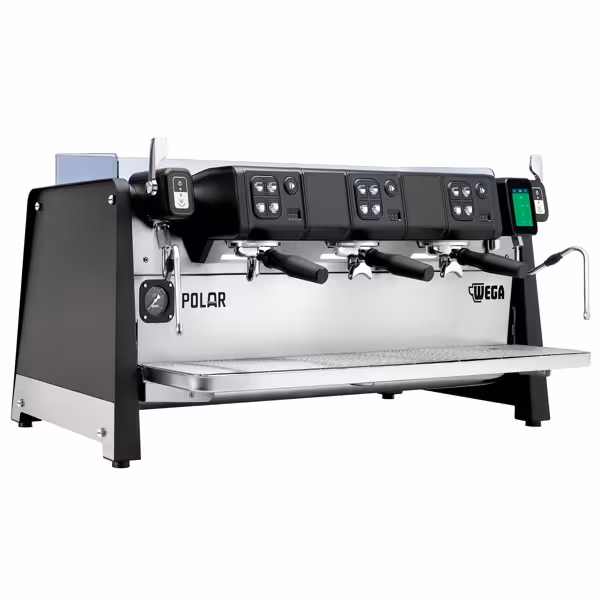 WEGA | Polar - Μηχανή πορτατίφ - 3 ομάδες - 6,9 kW - με 2 αφριστήρες γάλακτος & ζεστό νερό - Touch - Μαύρο