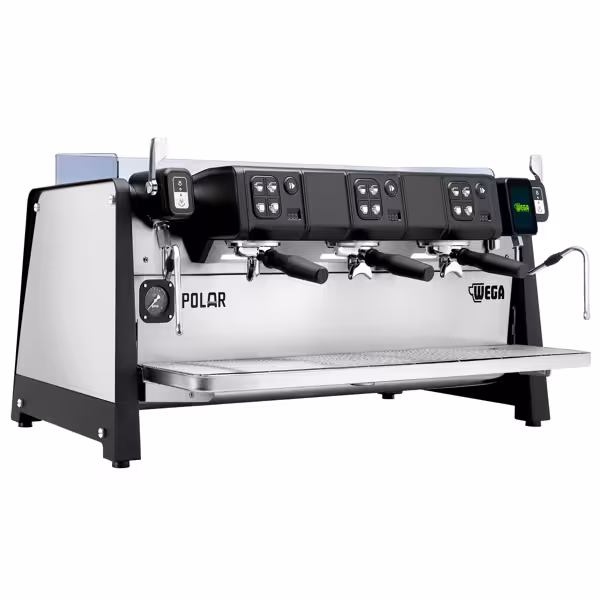 WEGA | Polar – Commercial 3-Group Espresso Machine – 6.9 kW – with 2 Steam Wands & Hot Water – Touchscreen – Black