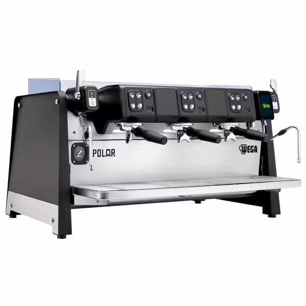 WEGA | Polar – Commercial 3-Group Espresso Machine – 6.9 kW – with 2 Steam Wands & Hot Water – Touchscreen – Black