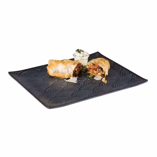 (6 pcs) GN 1/2 Gastronorm Tray - DARK WAVE - Melamine - 325x265mm - Height: 20mm - Black