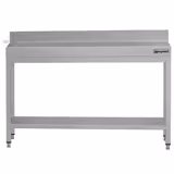 Paslanmaz Çelik Çalışma Tezgahı ECO - 1400x700mm - Taban Raflı - Sırtlı