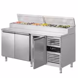 Stół chłodniczy do pizzy PREMIUM - 2020x800mm - 3‑drzwiowy - na 10x GN 1/3 - z pokrywą stalową