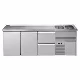 Comptoir à bière Premium PLUS – 2500 × 700 mm – 2 portes & 2 tiroirs