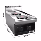 Commercial Electric Hob, 2 Solid Hotplates PREMIUM - 700 mm deep - 4.6 kW