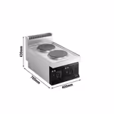 Elektrisch fornuis - MARIO 700 - 400x700x430mm - 4,6 kW - 2 platen rond