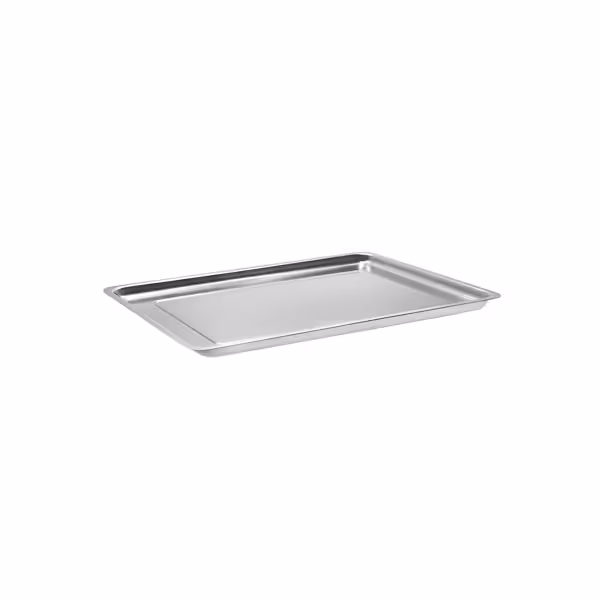 Vassoio per esposizione - Acciaio inox AISI 304 - con bordo - 393x268mm - Altezza: 20mm