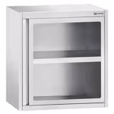 Edelstahl Wandhängeschrank - 800x400mm - mit Glasflügeltür - 800mm hoch