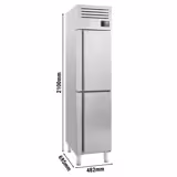 Vrieskast RVS PREMIUM PLUS - GN 1/1 - 482mm - 325liter - tot -18°C tot -1°C - met 2 halve deuren - geforceerde koeling, LED‑verlichting, automatische ontdooiing & slot