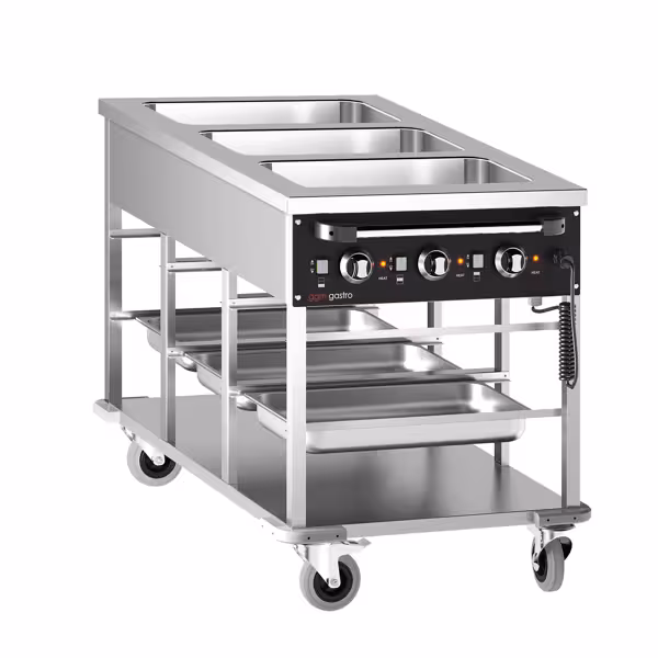 Benmari Servis Arabası - 3x GN 1/1 - 3,0 kW - Her küvet bağımsız termostatlı