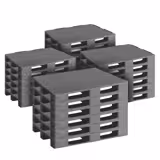 (24 stuks) Kunststof europallet gerecycled kunststof - 1200x800mm - draagvermogen: 1000kg (statisch) - donkergrijs