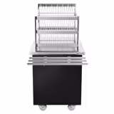 Carrello per bicchieri- e tazze DANZIG - 700 mm - con scorrivassoio - nero
