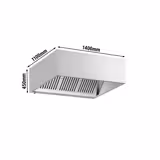 Commercial Wall-Mounted Extractor Hood – 1400mm – with Baffle Filters & Lighting