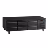 Under-counter refrigerated unit - 2000 mm - 288 litres - 6 x 1/1 GN drawers - Matt black