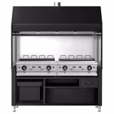 Plinski roštilj BERLIN - 28 kW - 1760 mm - rešetka od lijevanog željeza - samostojeći - inox AISI 304 - crna