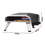 Outdoor pizzaoven gas - (chamottebodem) - voor Ø40cm pizza - tot 500°C - incl. waterdichte draagtas