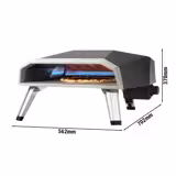 (2 pcs) Portable Outdoor Gas Pizza Oven - Single Deck - Refractory Stone Deck - for Ø 40cm (16") pizza - up to 500°C - incl. Carry bag